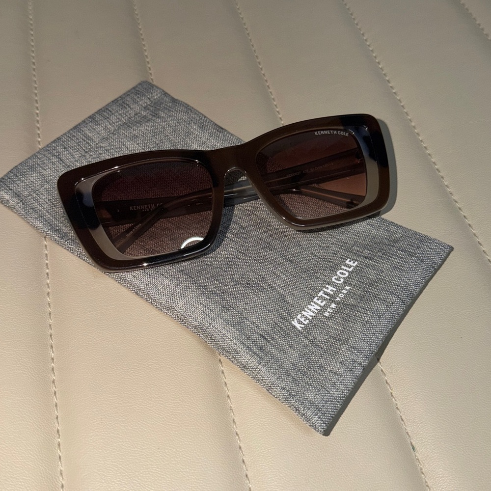 Kenneth Cole Dark Brown Rectangular Sunglasses - image 2